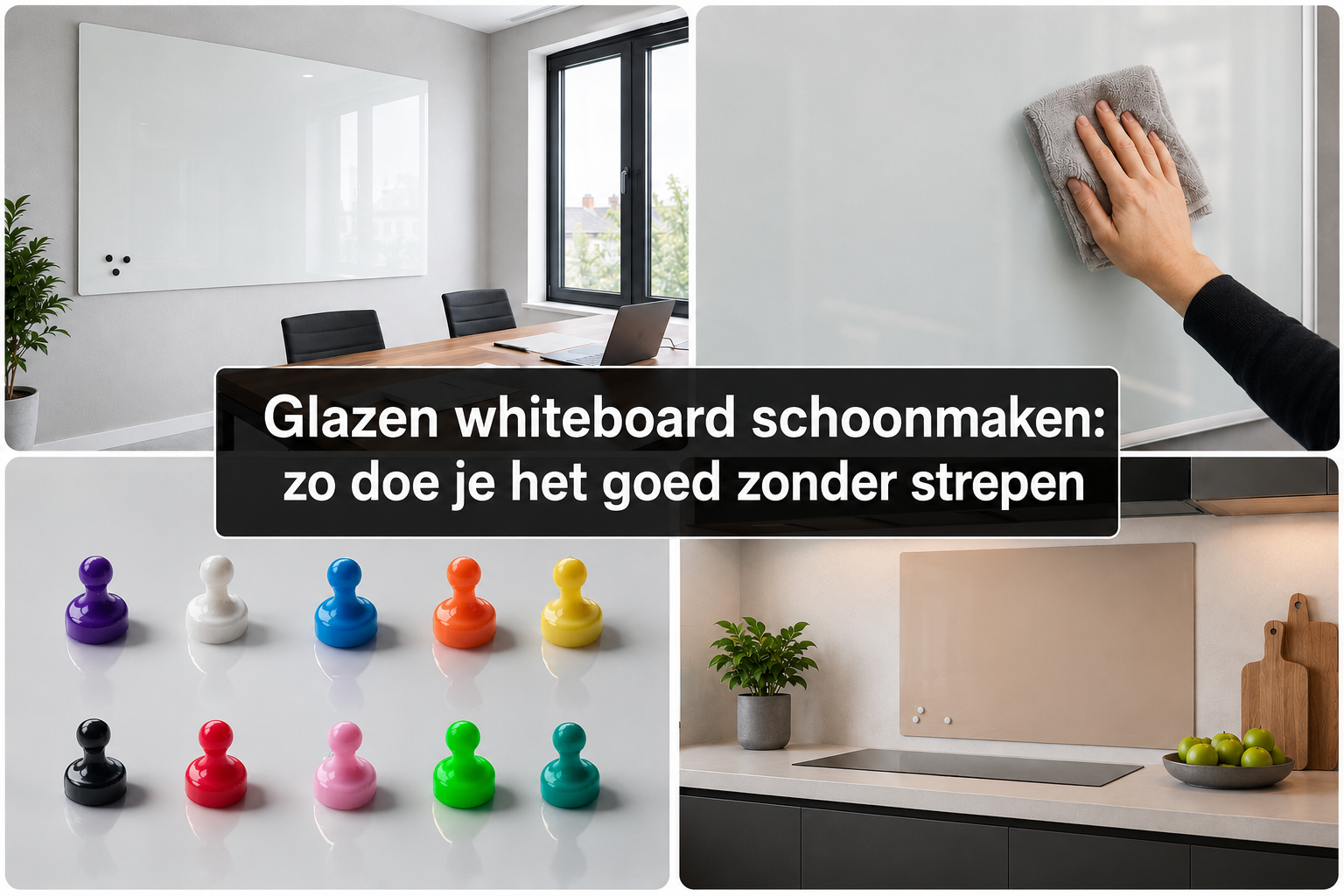 Glazen whiteboard schoonmaken: zo doe je het goed zonder strepen