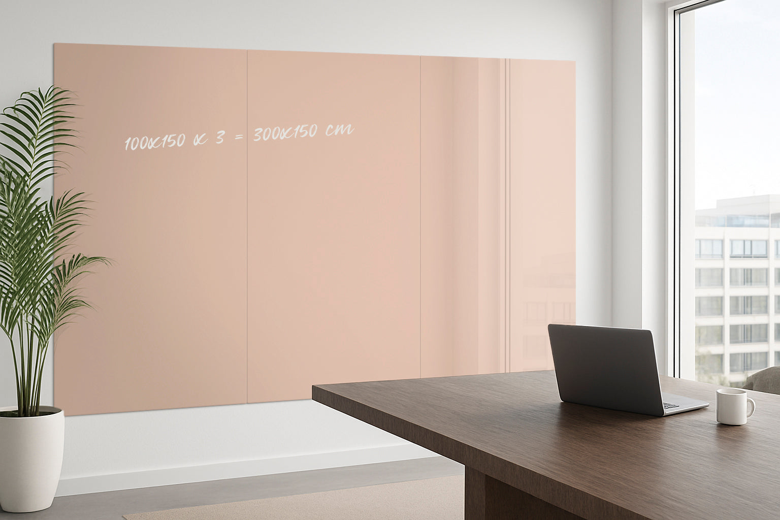 RAL glazen whiteboardwand voor vergaderruimte en kantoor met groot formaat wandinstallatie