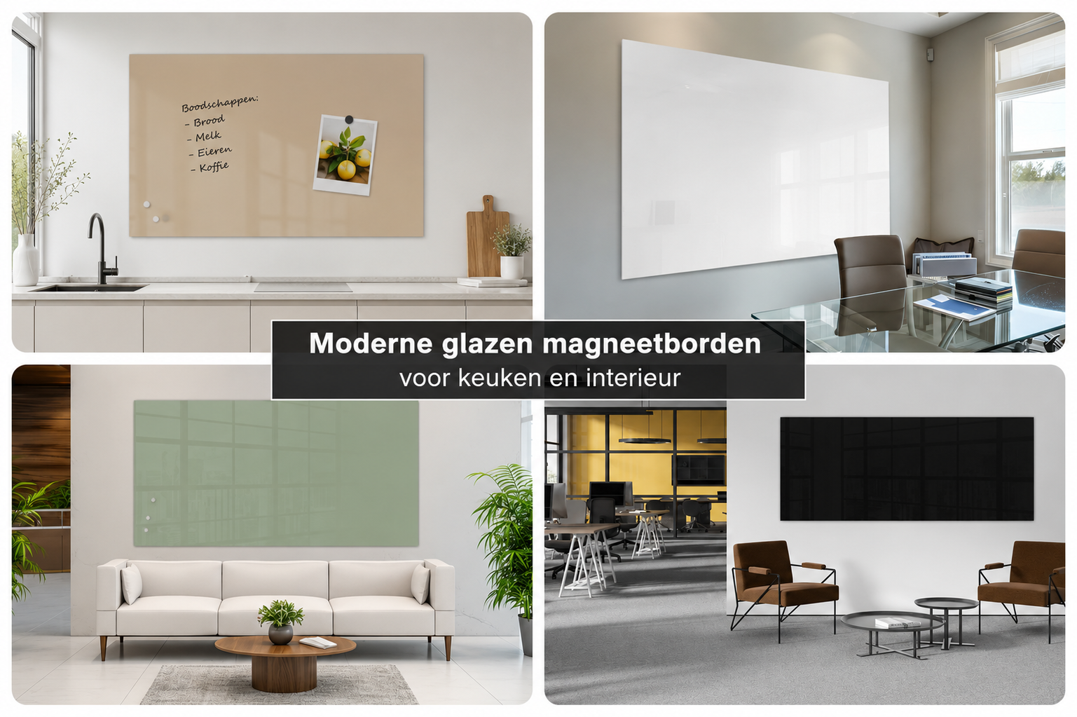 modern glazen magneetbord