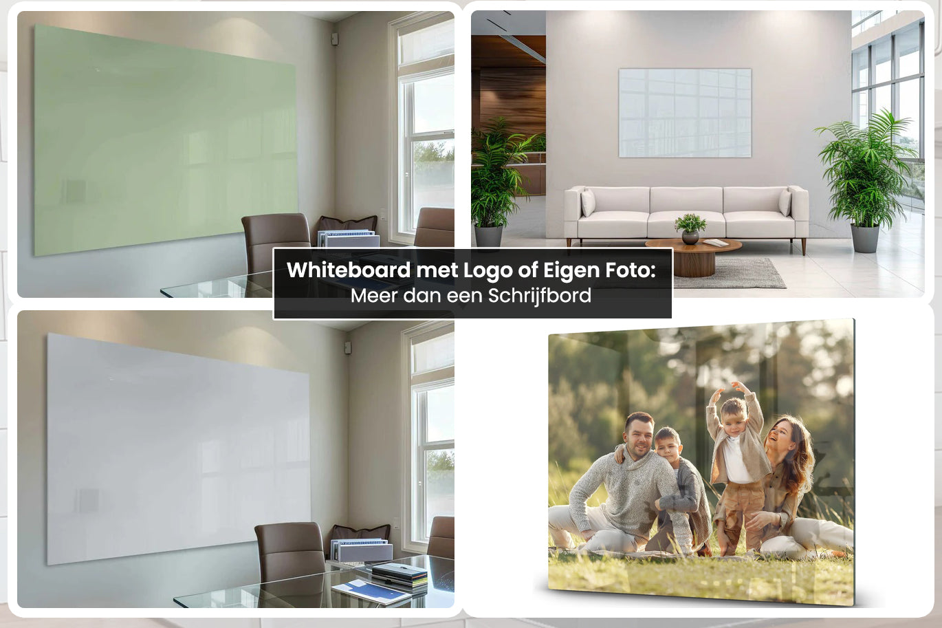 Whiteboard met Logo of Eigen Foto