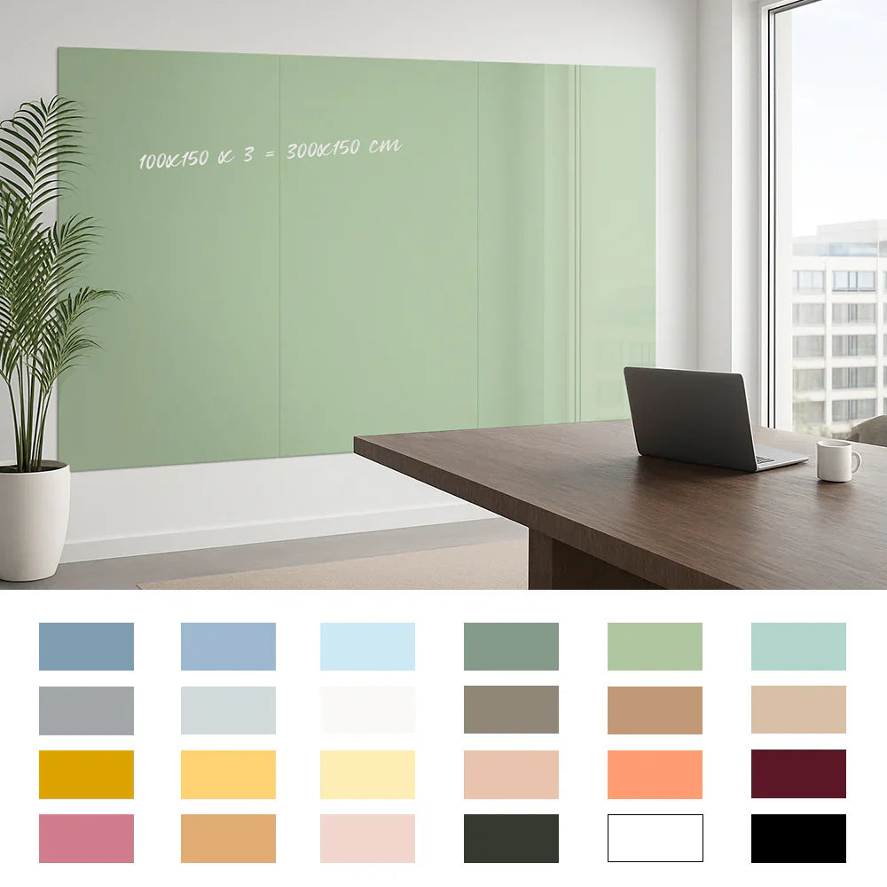Glazen whiteboard muur voor professioneel kantoorinterieur