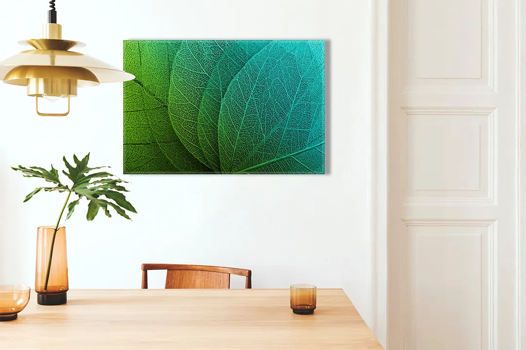 Mydesignglas Magnetisch Glazen Whiteboard - Magneetbord - Natuurlijke Bladeren in Groentinten
