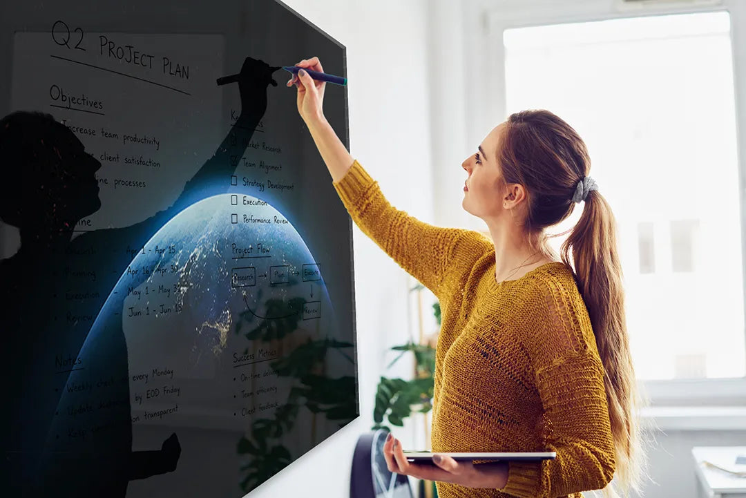 Whiteboard van glas - Magneetbord - Planeet aarde