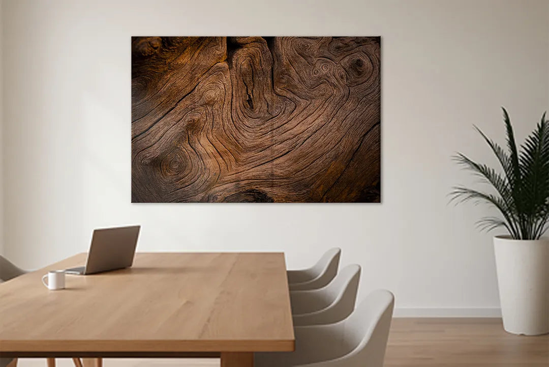 Glazen Whiteboard Oud Hout – Magneetbord met Houtlook Design