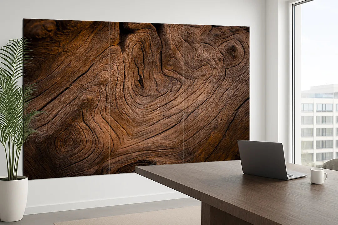 Whiteboard van glas - Magneetbord - Design Wandbord- Oud hout