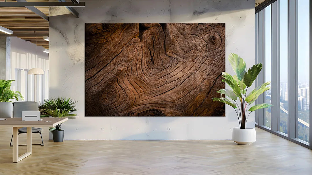 Glazen Whiteboard Oud Hout – Magneetbord met Houtlook Design