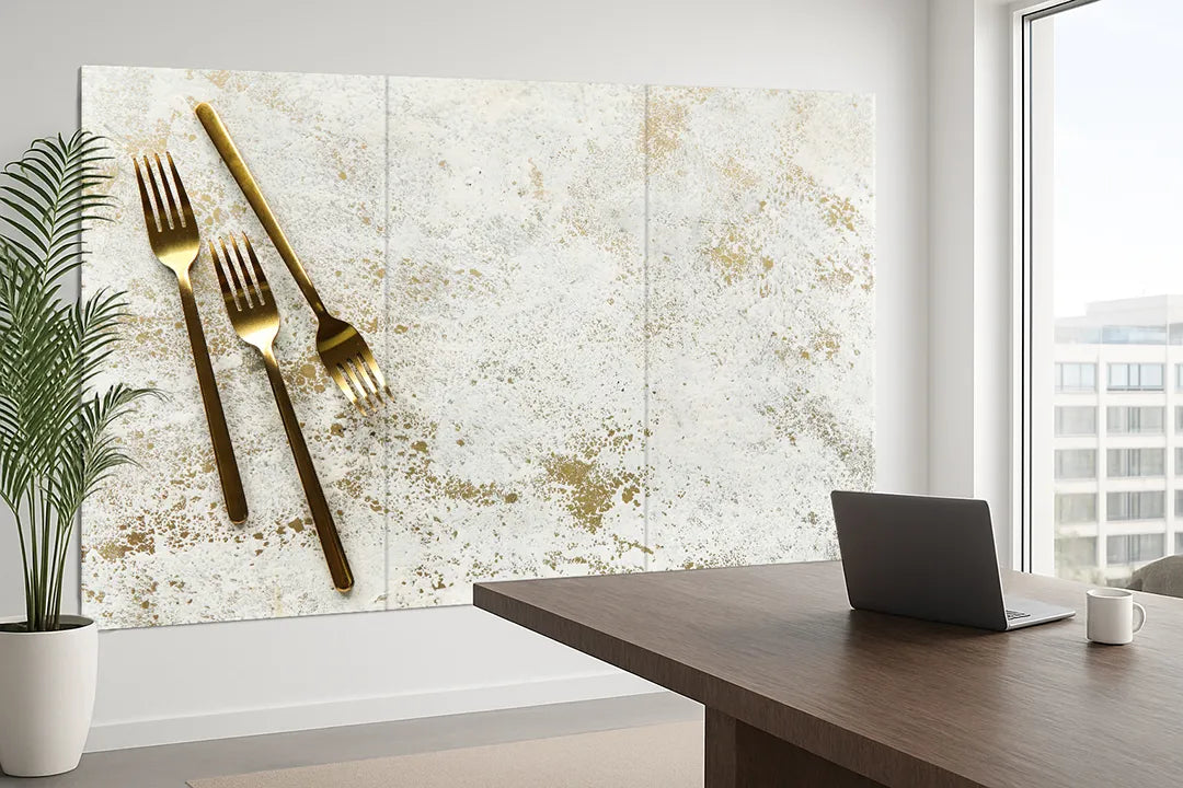 Whiteboard van glas - Magneetbord - Gouden vorken