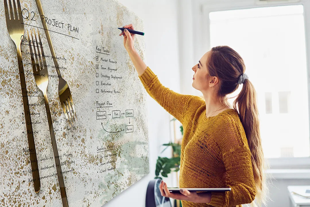 whiteboard-glas-magneetbord-gouden-vorken