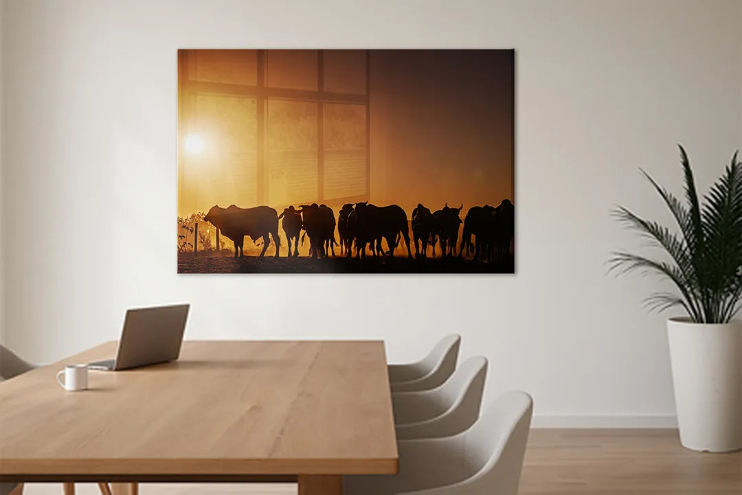 Whiteboard van glas - Magneetbord - Dieren op de horizon