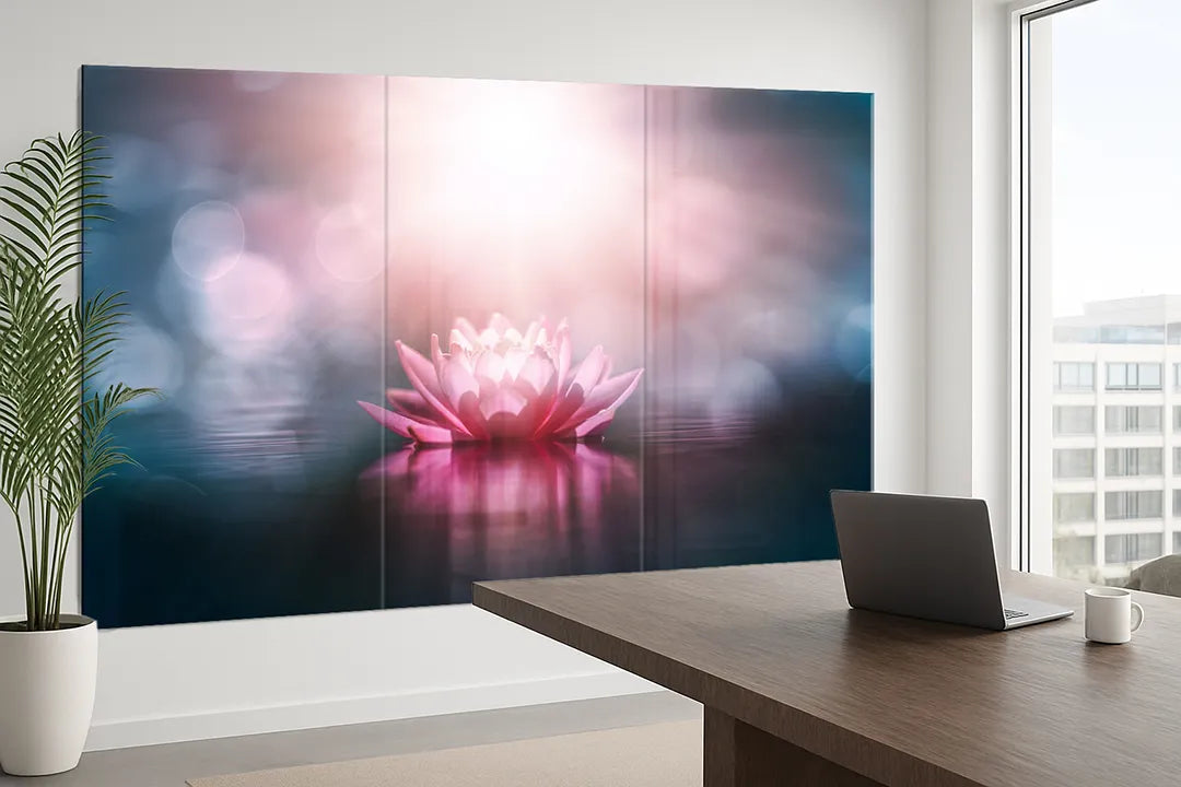 Glazen Whiteboard Lotus Bloem – Magnetisch Glasbord met Zen Design