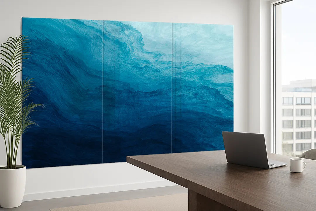 Whiteboard van glas - Magneetbord - Water textuur