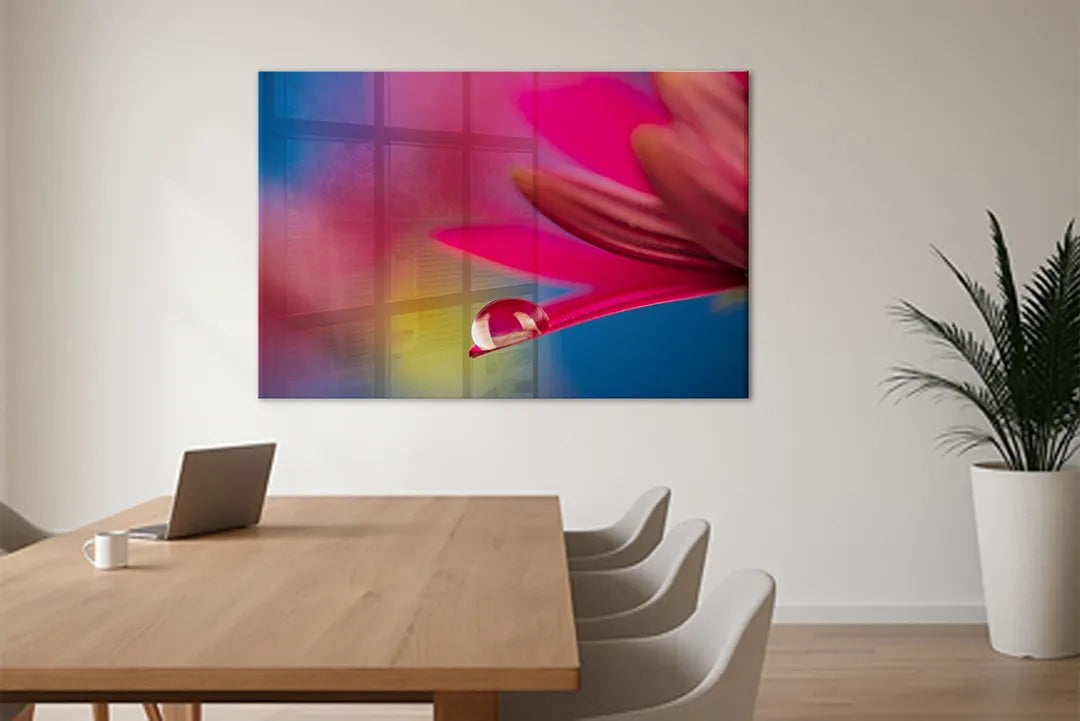 Whiteboard van glas - Magneetbord - Bloem met druppel