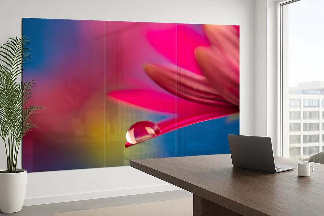 Whiteboard van glas - Magneetbord - Bloem met druppel