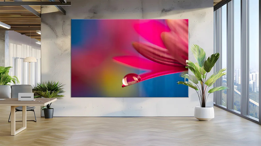 Whiteboard van glas - Magneetbord - Bloem met druppel