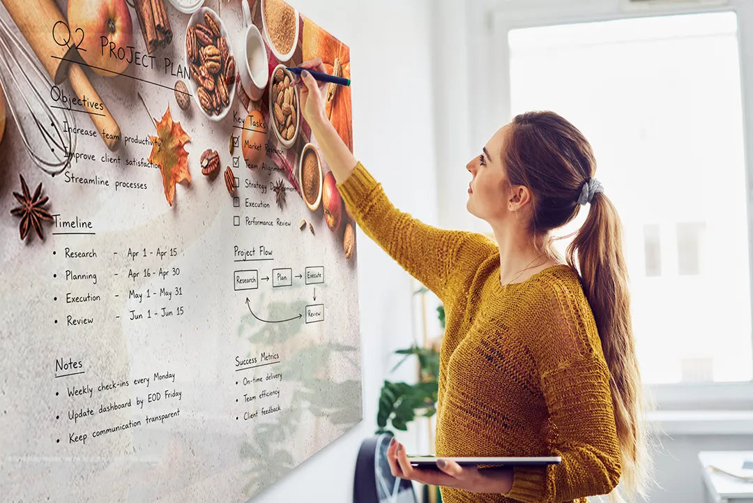Whiteboard van glas - Magneetbord - Herfst ingredienten