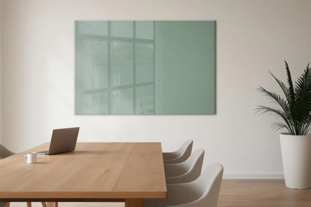 Mydesignglas Glazen Whiteboard - Olive Velvet- Magnetisch Glasbord - Glas Magneetbord