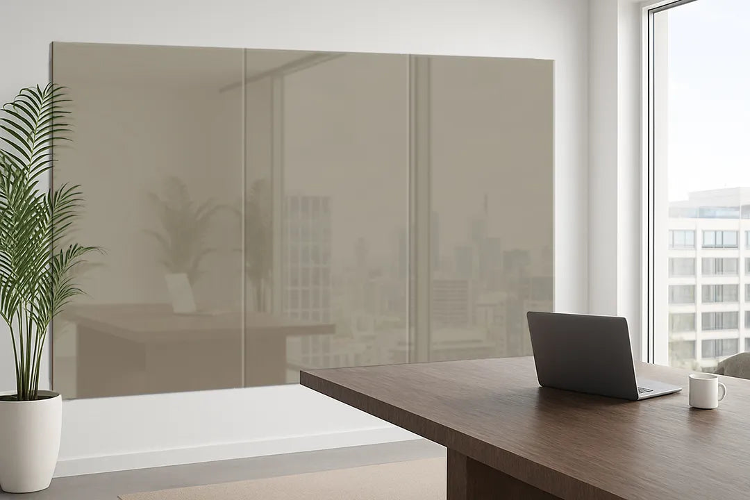 Mydesignglas Glazen Whiteboard - Taupe Truffle - Magnetisch Glasbord - Glas Magneetbord