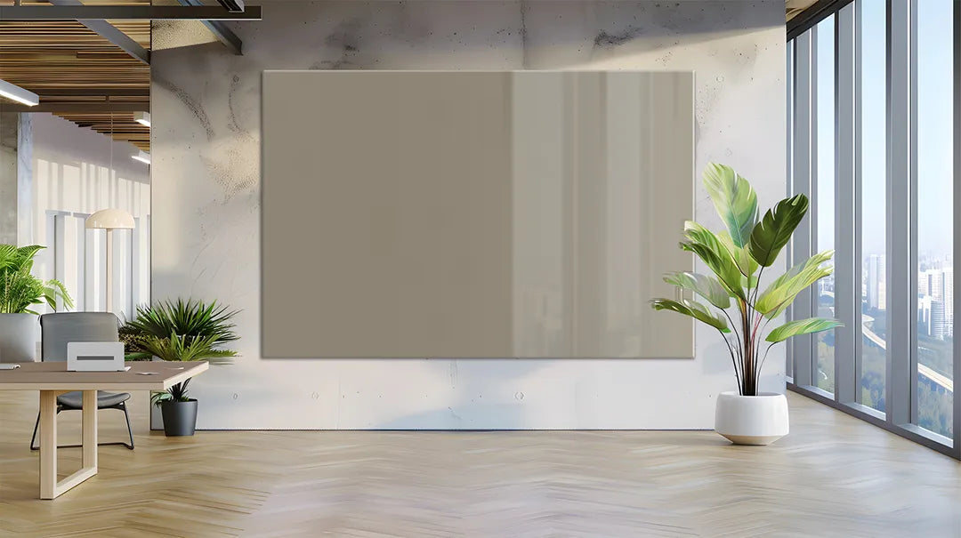 Glazen Whiteboard Taupe Truffle – Magnetisch Glasbord & Memobord