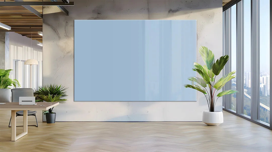 Mydesignglas Glazen Whiteboard - Sky Blue- Magnetisch Glasbord - Glas Magneetbord