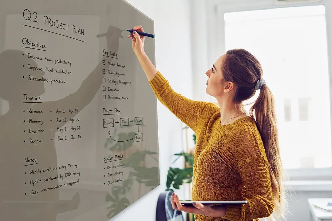 Glazen Whiteboard Taupe Truffle – Magnetisch Glasbord & Memobord