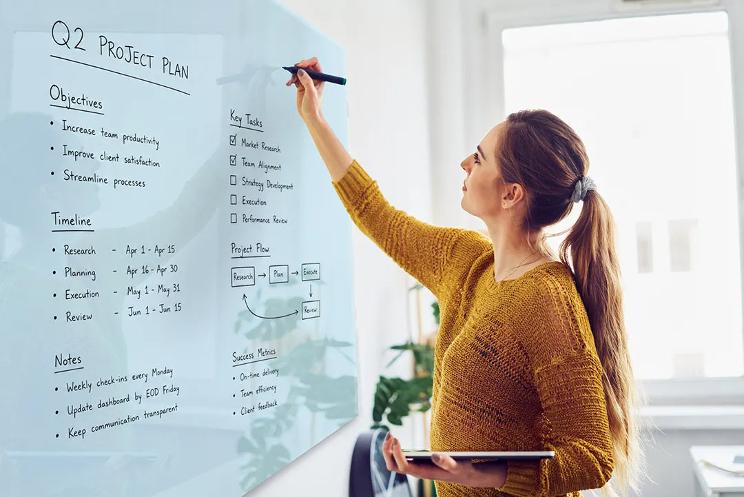 Mydesignglas Glazen Whiteboard - Ice Crystal- Magnetisch Glasbord - Glas Magneetbord