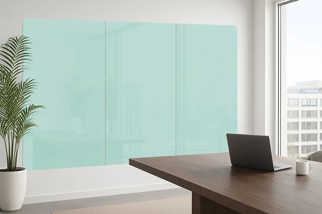Whiteboard Glas Magneetborden - Glazen schrijfbord - afgeronde hoeken - Aqua Glaze