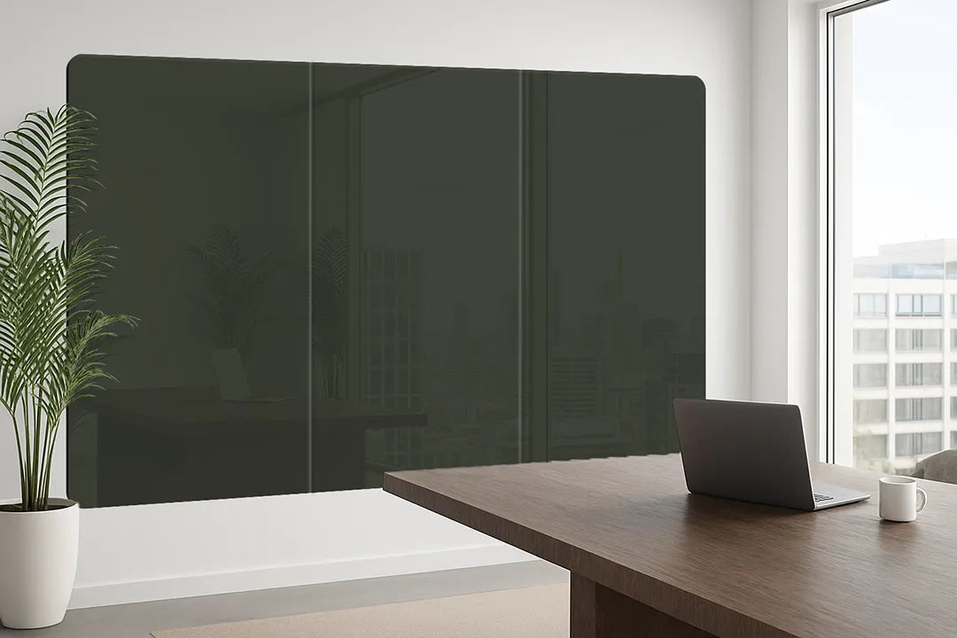 Whiteboard Glas Magneetborden - Glazen schrijfbord - afgeronde hoeken - Charcoal Shadow - Anthracite Grey