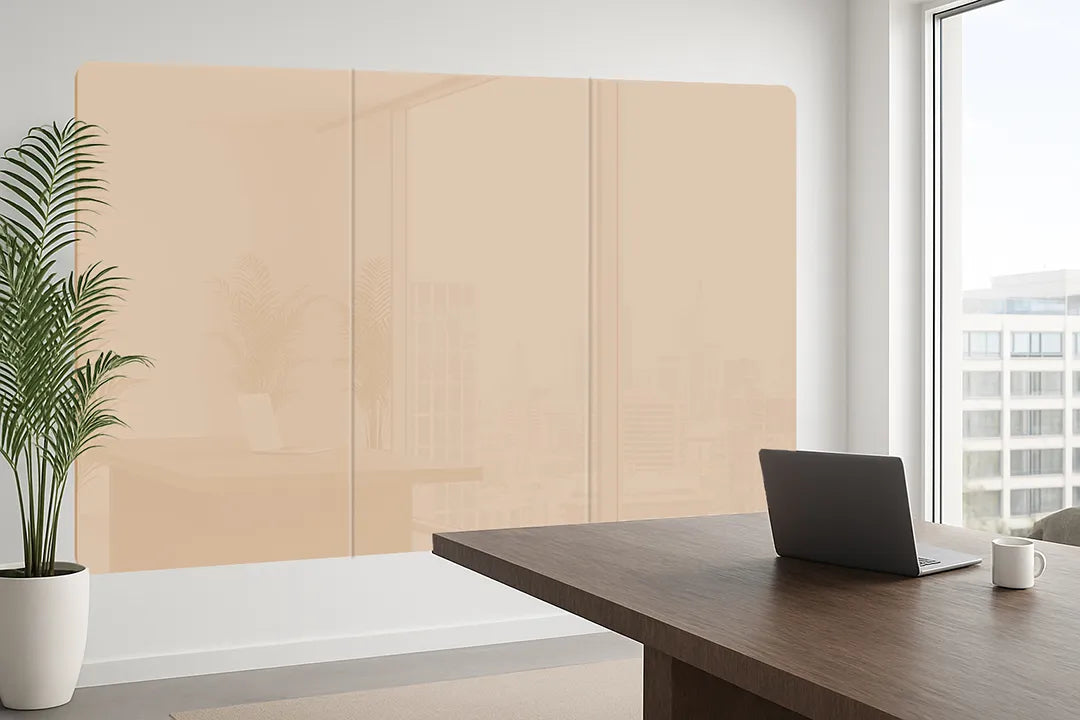 Whiteboard Glas Magneetborden - Glazen schrijfbord - afgeronde hoeken - Karamel Fudge