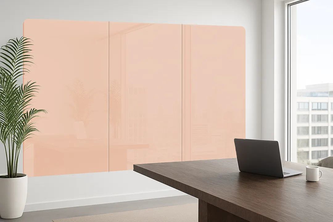 Whiteboard Glas Magneetborden - Glazen schrijfbord - afgeronde hoeken - Nougat Creme