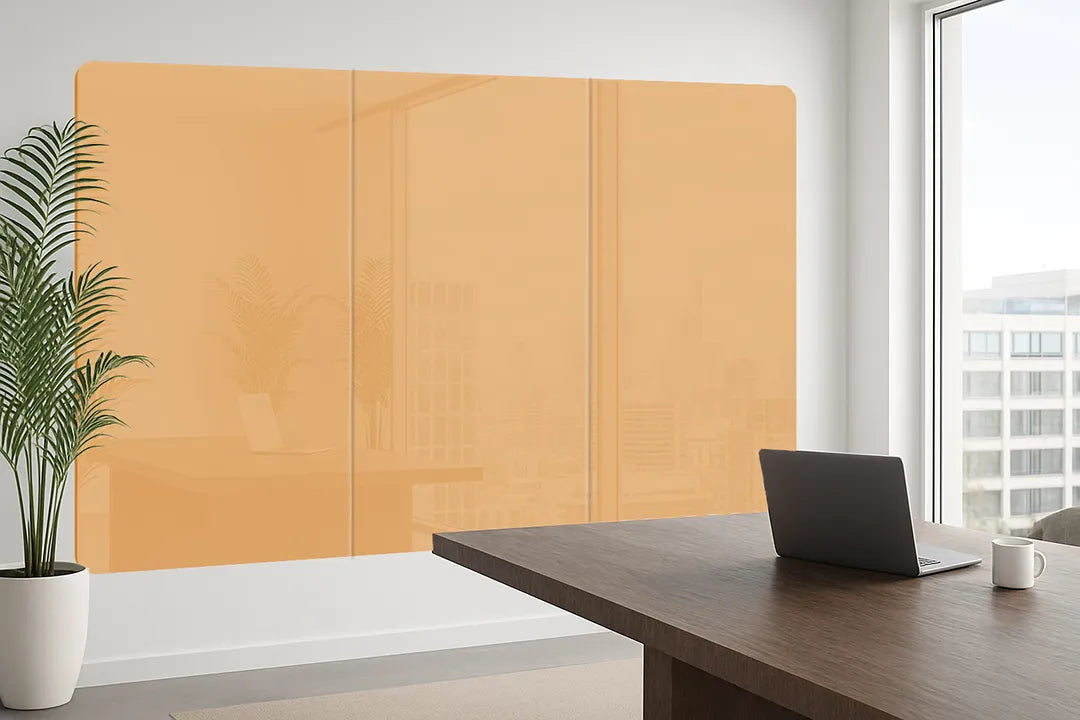 Whiteboard Glas Magneetborden - Glazen schrijfbord - ronde hoeken - Peach Silk