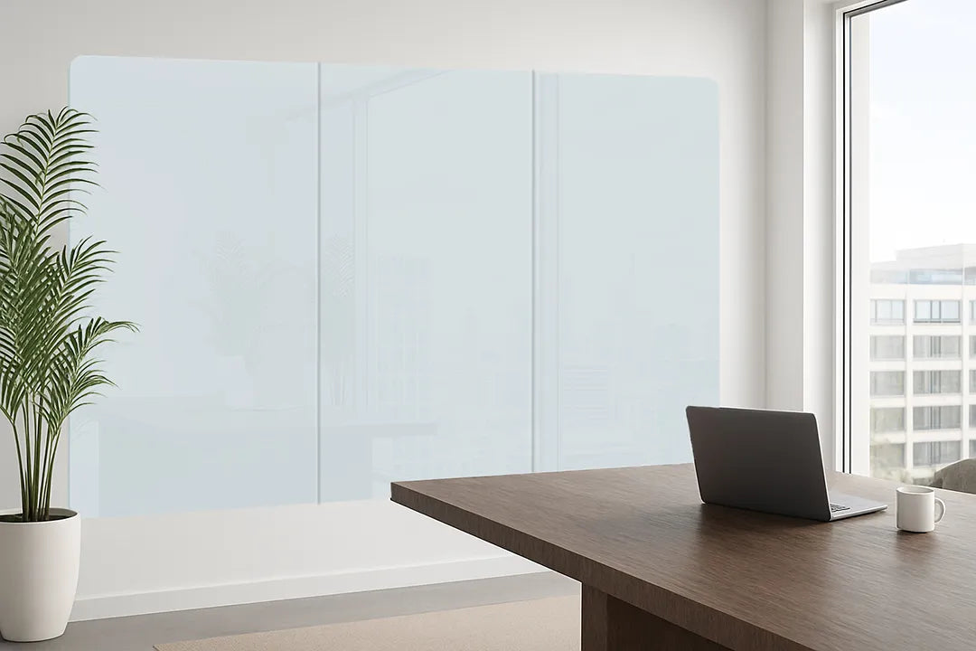 Whiteboard Glas Magneetborden - Glazen schrijfbord - afgeronde hoeken - Silver Mist
