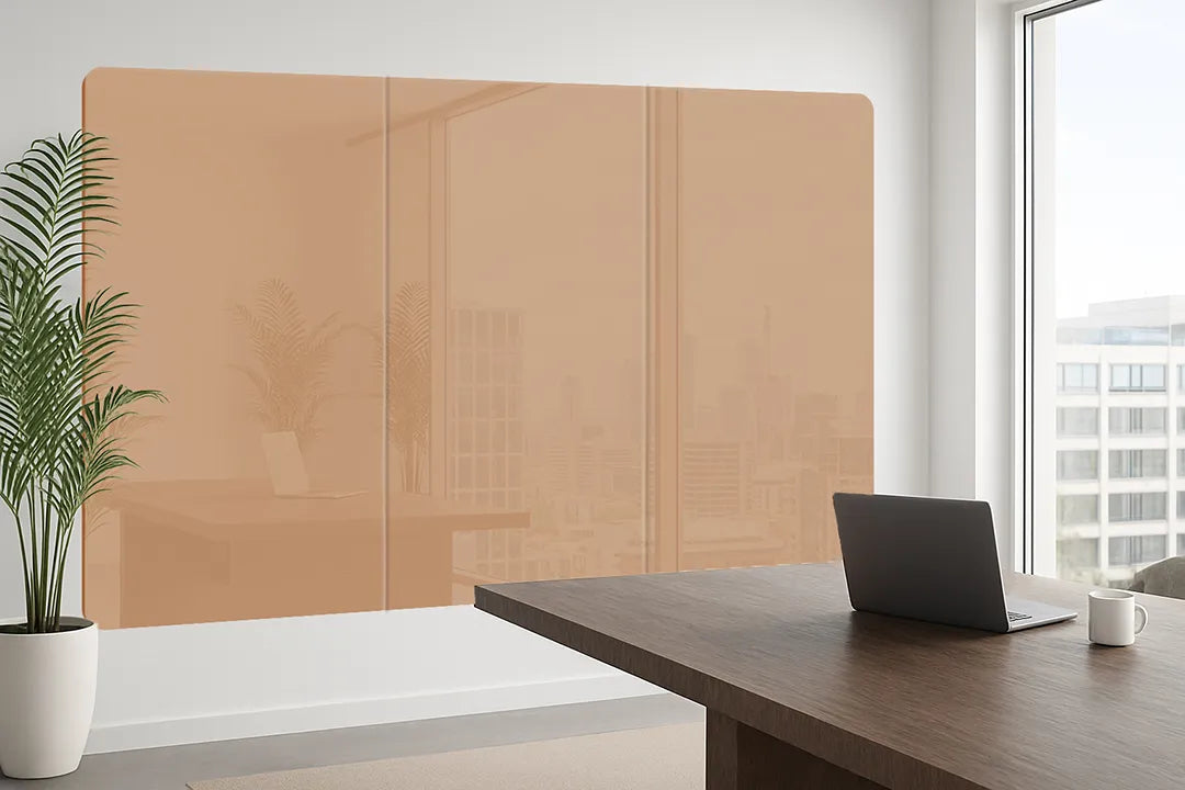 Whiteboard Glas Magneetborden - Glazen schrijfbord - afgeronde hoeken - Sandstone