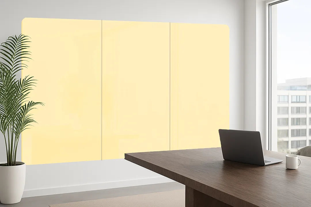 Whiteboard Glas Magneetborden - Glazen schrijfbord - afgeronde hoeken - Soft Vanilla