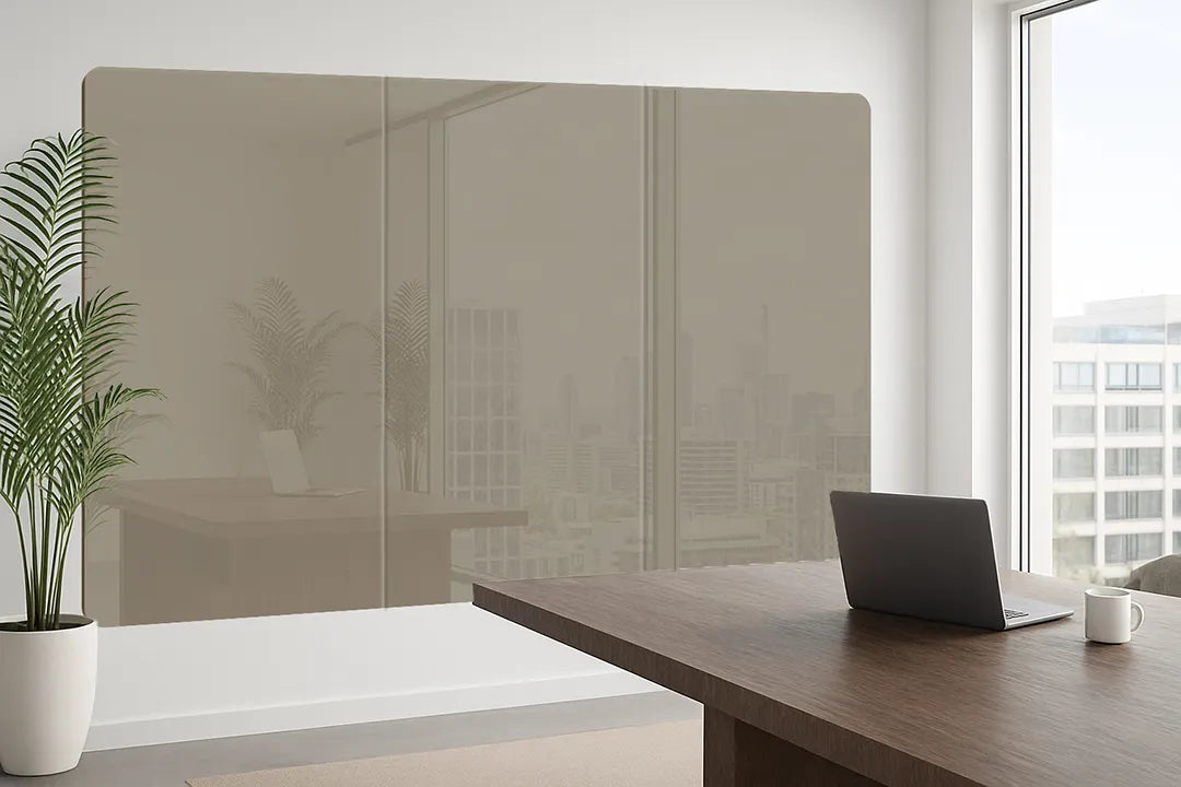 Whiteboard Glas Magneetborden - Glazen schrijfbord - afgeronde hoeken - Taupet Truffle
