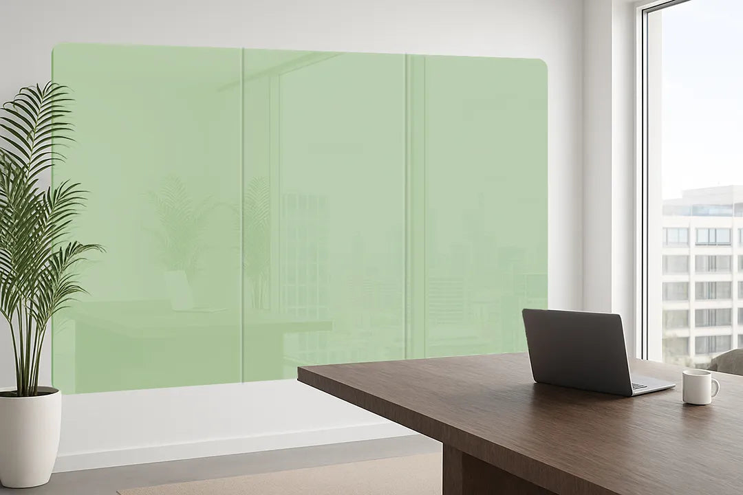 Whiteboard Glas Magneetborden - Glazen schrijfbord - afgeronde hoeken - Willow Green