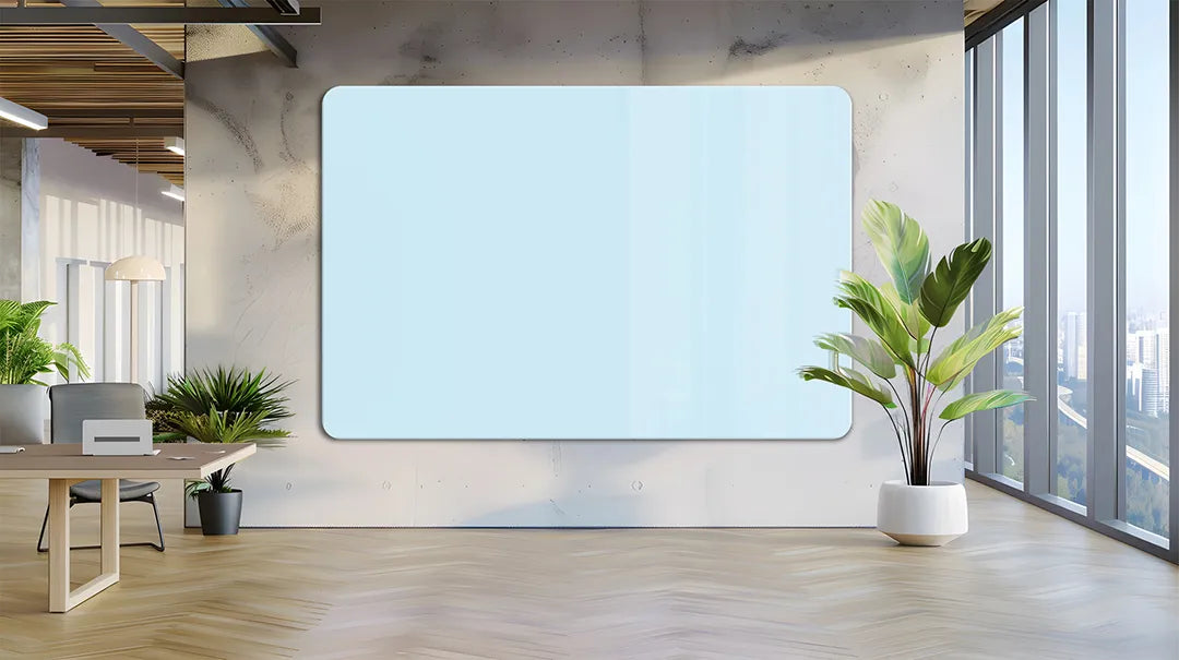 Whiteboard Glas Magneetborden - Glazen schrijfbord - afgeronde hoeken - Ice Crystal