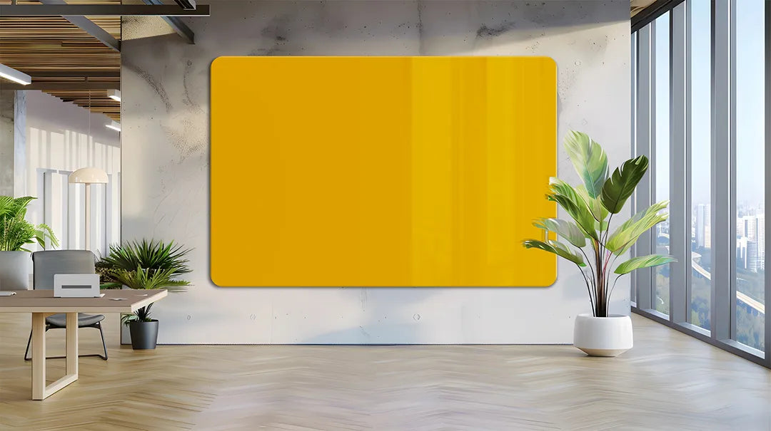 Whiteboard Glas Magneetborden - Glazen schrijfbord - afgeronde hoeken - Royal Gold