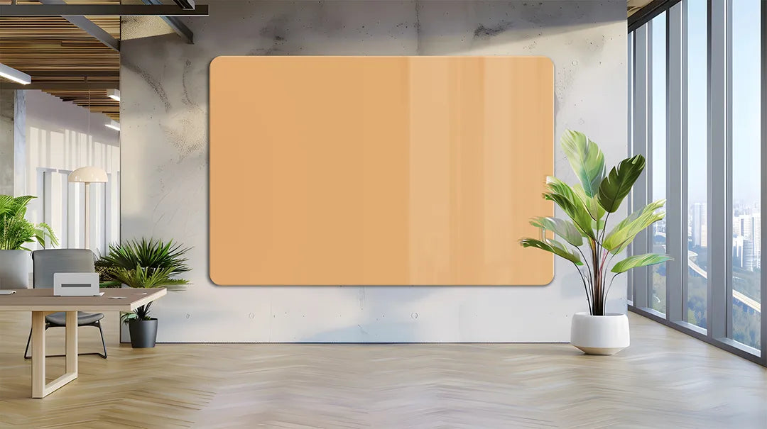 Whiteboard Glas Magneetborden - Glazen schrijfbord - ronde hoeken - Peach Silk