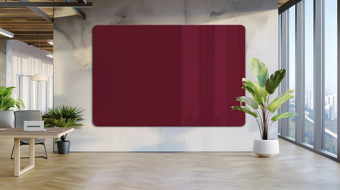 Whiteboard Glas Magneetborden - Glazen schrijfbord - afgeronde hoeken - Maroon Depth