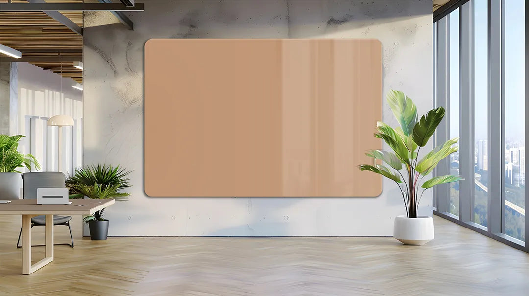Whiteboard Glas Magneetborden - Glazen schrijfbord - afgeronde hoeken - Sandstone