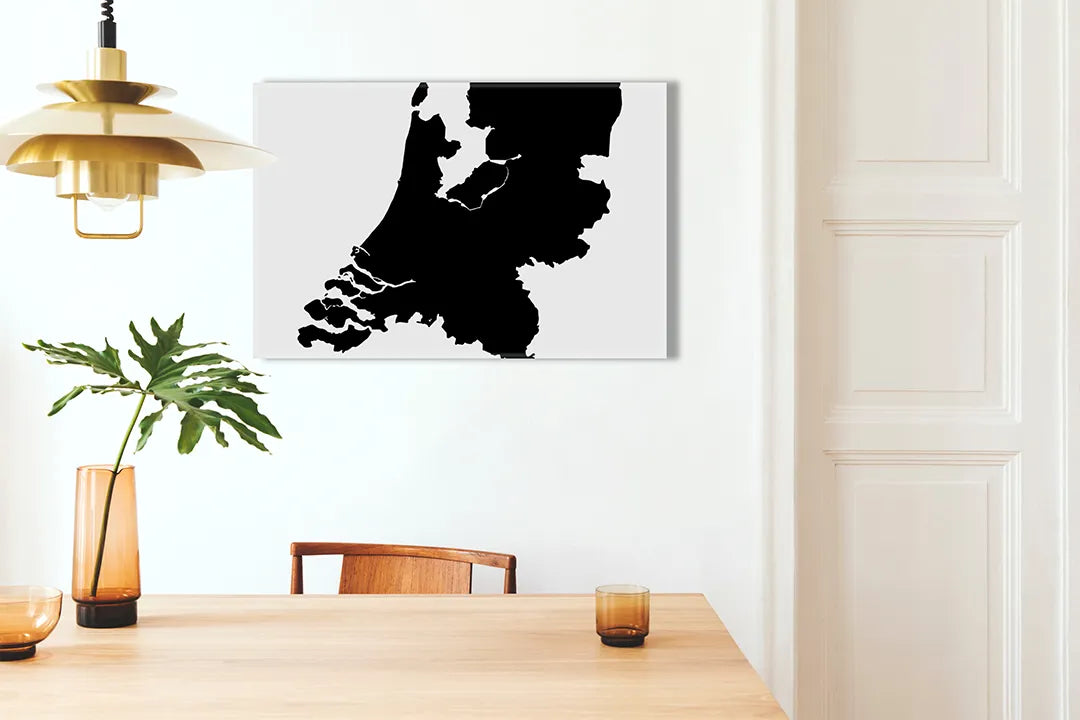 Kurkborden op canvas met silhouetkaart van nederland – formaat 100 × 70 cm