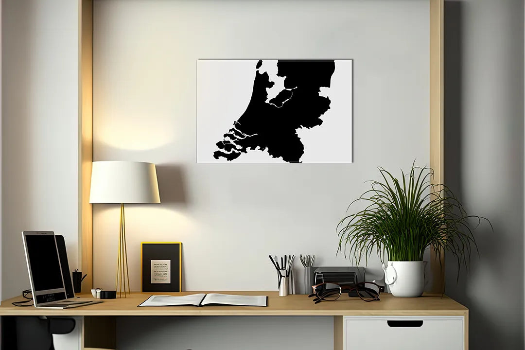 Kurkborden op canvas met silhouetkaart van nederland – formaat 140 × 100 cm
