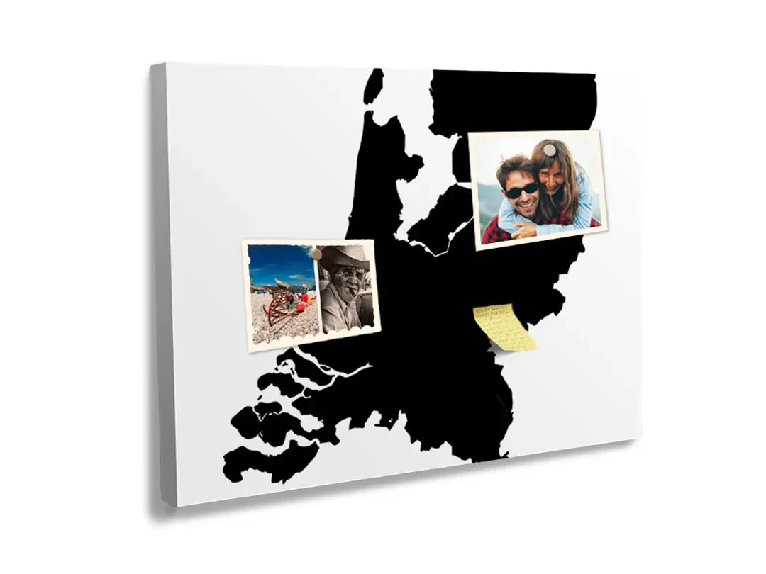 Kurkborden op canvas met silhouetkaart van nederland – formaat 60 × 40 cm