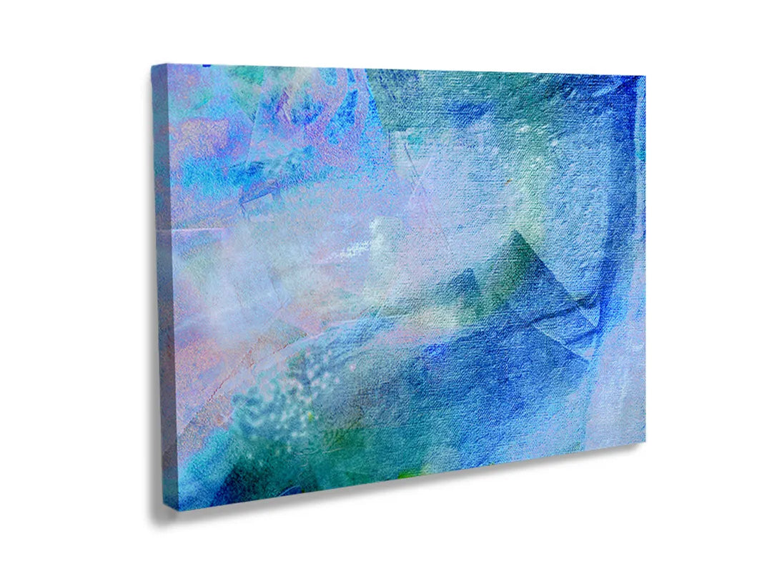 Kurkborden op canvas met abstract schilderij in blauw en paars – formaat 120 × 80 cm