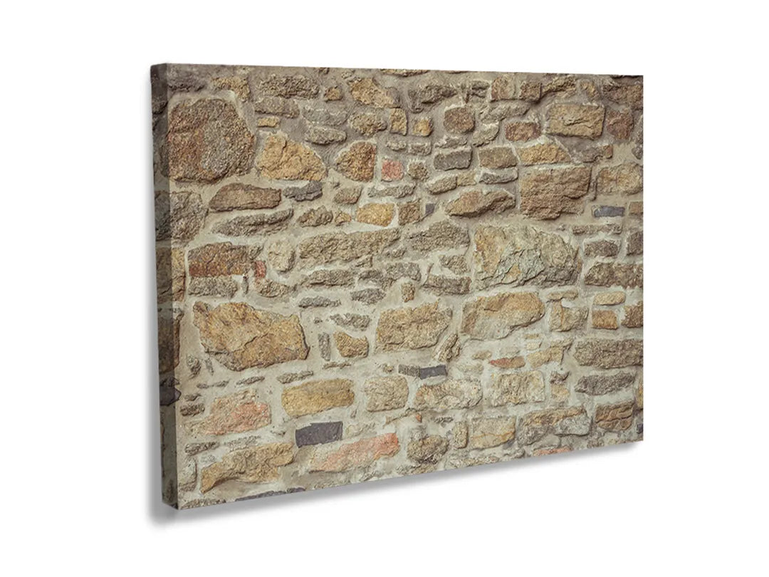 Kurkborden op canvas met rustieke stenen muur – formaat 120 × 80 cm