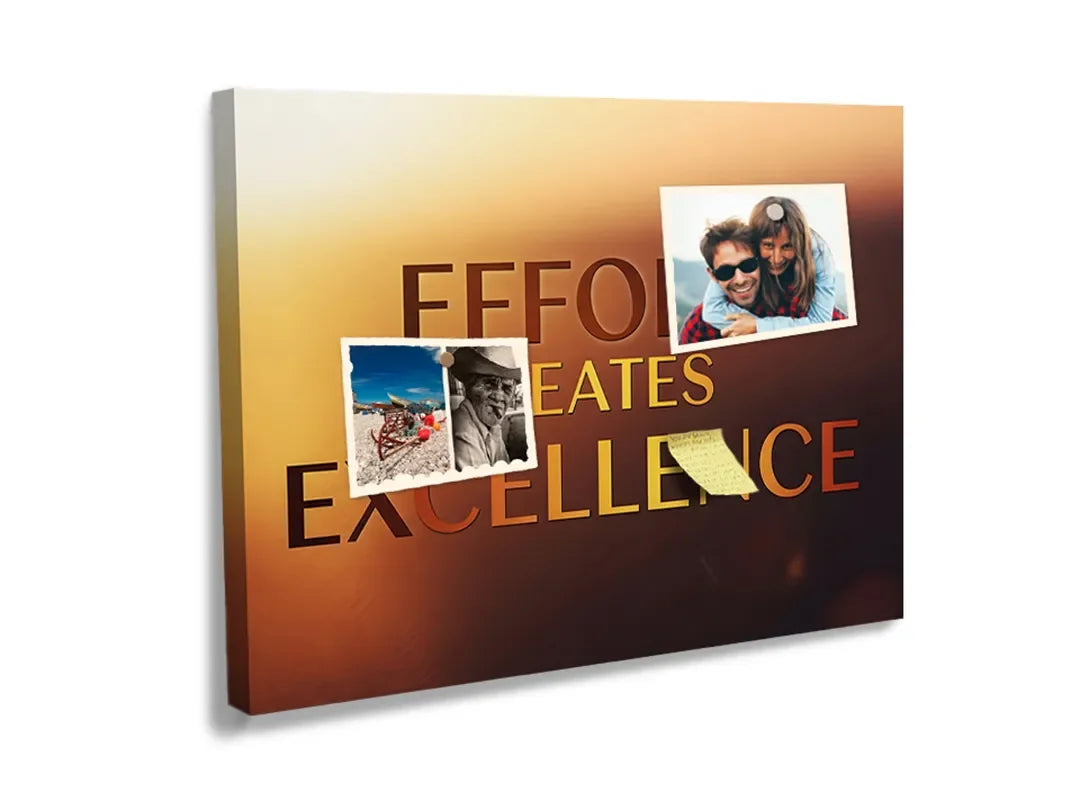 Kurkborden op canvas met effort creates excellence quote – formaat 60 × 40 cm