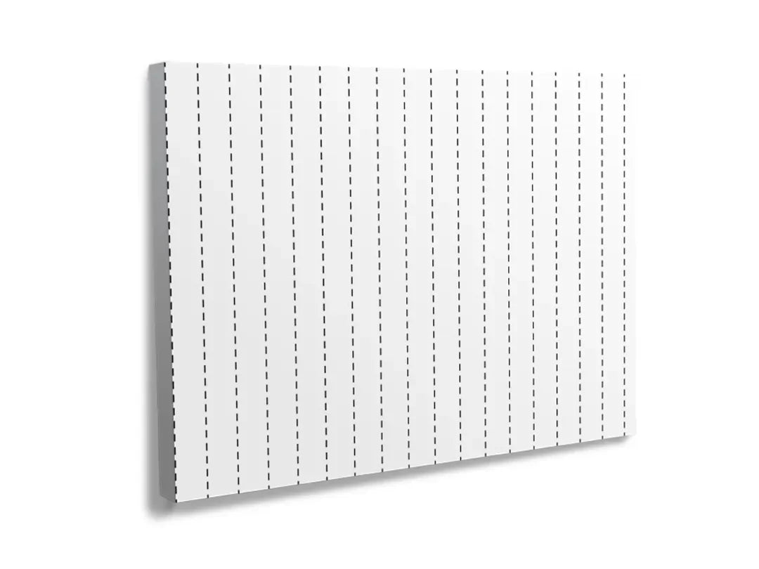 Kurkborden op canvas met minimalistische verticale stippellijnen – formaat 120 × 80 cm
