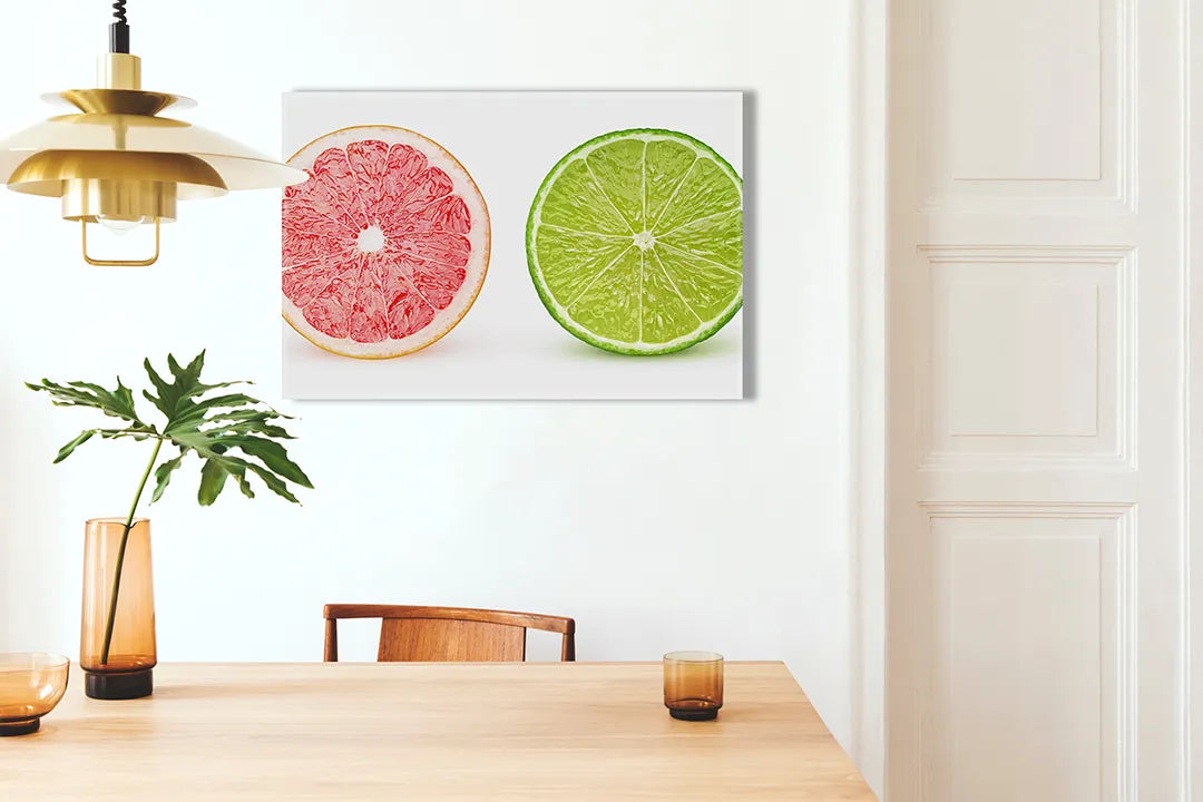 Kurkborden op canvas met schijfjes citrusfruit – formaat 100 × 70 cm