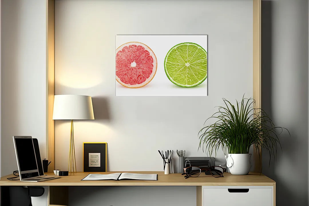Kurkborden op canvas met schijfjes citrusfruit – formaat 140 × 100 cm