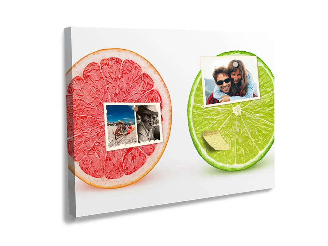 Kurkborden op canvas met schijfjes citrusfruit – formaat 60 × 40 cm